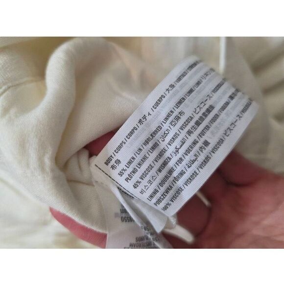 Abercrombie & Fitch Pants Size M  Ivory Tailored Wide Leg Pleated Linen Blend NW - Picture 8 of 8